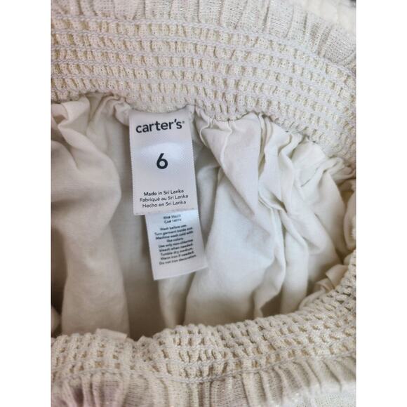 Carter's Linen Blend Shorts Girl's Small 6 Beige High Waist Beach Boho Hippie - Picture 3 of 5